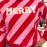 Merry Diagonal Striped Sweatshirt