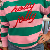 Holly Jolly Striped Classic Sweatshirt