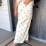 Brown Polkadot Wide Denim Pant