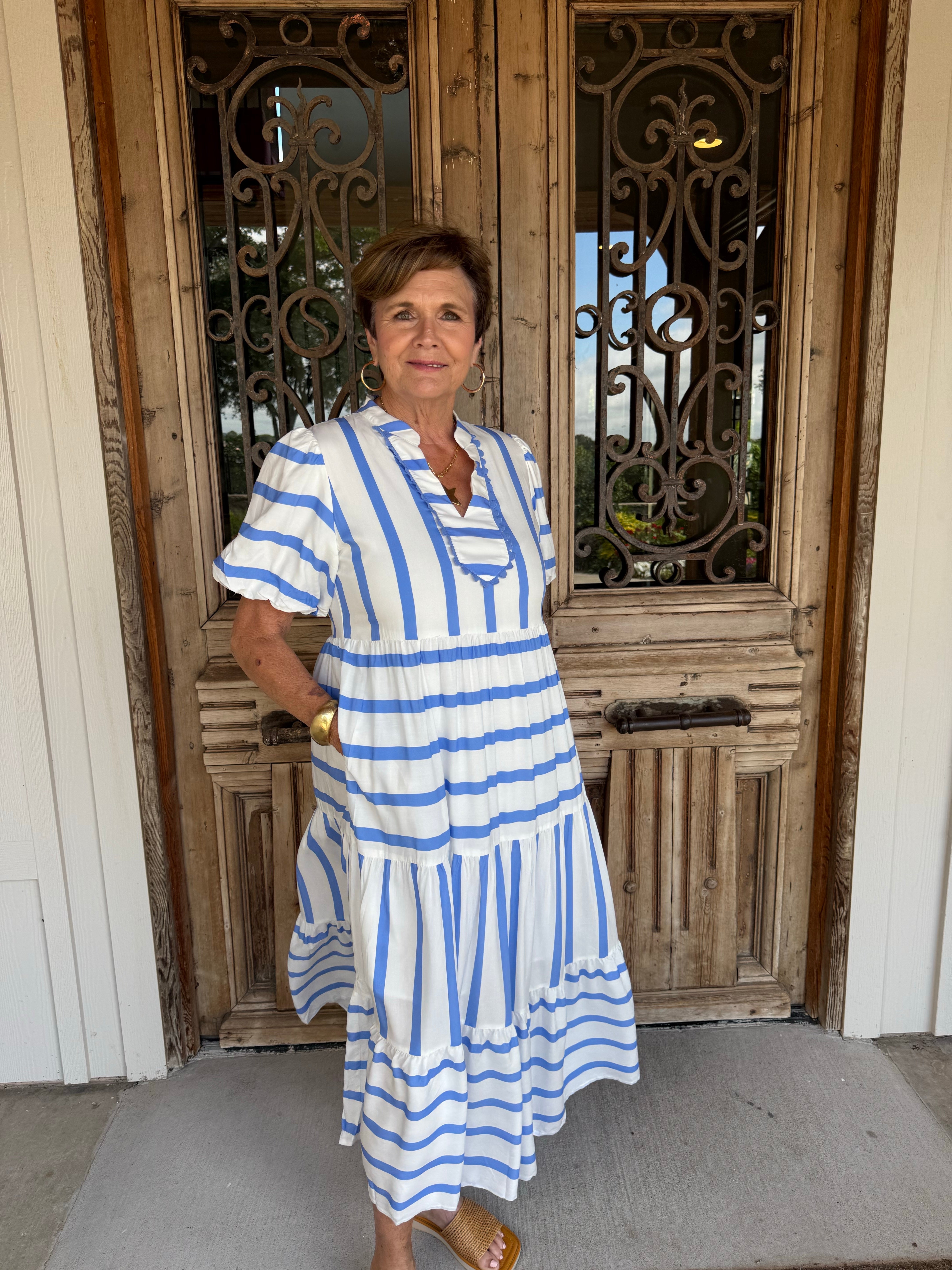 Bonnie Blue Stripe Maxi Dress