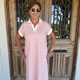 Bitsy Pink Stripe Midi