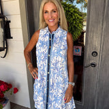 Romee Blue Pleated Dress