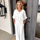 Frenchie Wide Leg Pant White