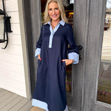 Navy Carrie Midi Dress