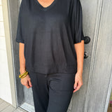 Black Dream Relaxed Capri Lounge Set