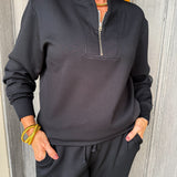 Black DreamTech Quarter Zip Jogger Set