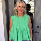 Saylor Green Flowy Top