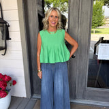 Saylor Green Flowy Top