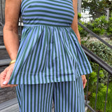 Catherine Blue/Green Stripe Pant Set