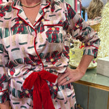 Fizz The Season Satin Ruffle Pant Set