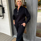 Black DreamTech Quarter Zip Jogger Set