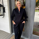 Black DreamTech Quarter Zip Jogger Set