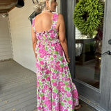 Multi Fuchsia Tiered Pant Set