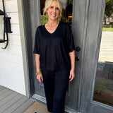 Black Dream Relaxed Capri Lounge Set