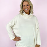 Beige Knit Long Sleeve Turtleneck