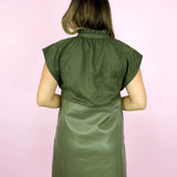 Army Green Mixed Media Dress