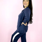 Navy V-Neck Pull Over Set