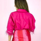 Hot Pink Abby Swing Feather Top