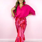 Hot Pink Abby Swing Feather Top