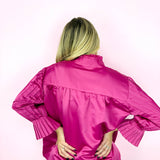 Magenta Kimberly Pleated Top