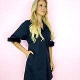 Midnight Heather Feather Dress