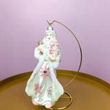 Pink and White Santa Ornament