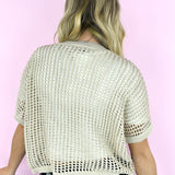 Natural Fishnet Sweater Top