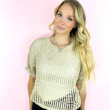 Natural Fishnet Sweater Top