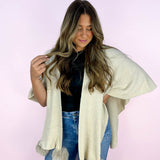 Shawl with Faux Fur Pom ends