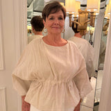 Noa  Tan Linen Tie Waisted Top