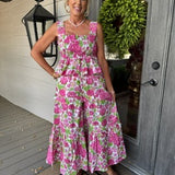 Multi Fuchsia Tiered Pant Set
