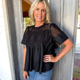 Black Courtney Mesh Top