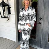 Black Printed Lounge Set