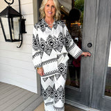 Black Printed Lounge Set