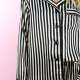 Black + White Stripe Long Sleeve Pajama Set