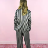 Black + White Stripe Long Sleeve Pajama Set