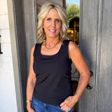 Black Evie Scoop Neck Tank