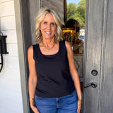 Black Evie Scoop Neck Tank