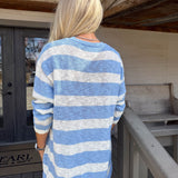 Blue + White Striped Sweater Set
