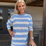 Blue + White Striped Sweater Set