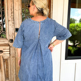 Callie Denim Mini Dress - Curvy