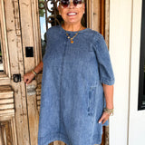 Callie Denim Mini Dress - Curvy