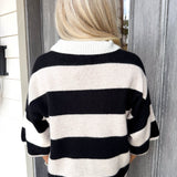 CASHMERE Striped Knit Top