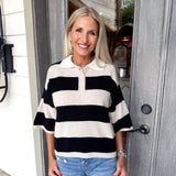 CASHMERE Striped Knit Top