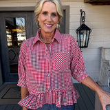 Cherry Peplum Blouse