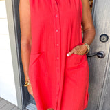 Coral Tank Mini Dress