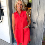Coral Tank Mini Dress