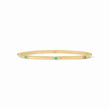 Turquoise Blue Crescent Stone Bangle - M