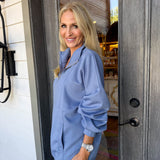 Denim Blues 1/2 Zip Sweatshirt