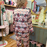 Fizz The Season Satin Ruffle Pant Set